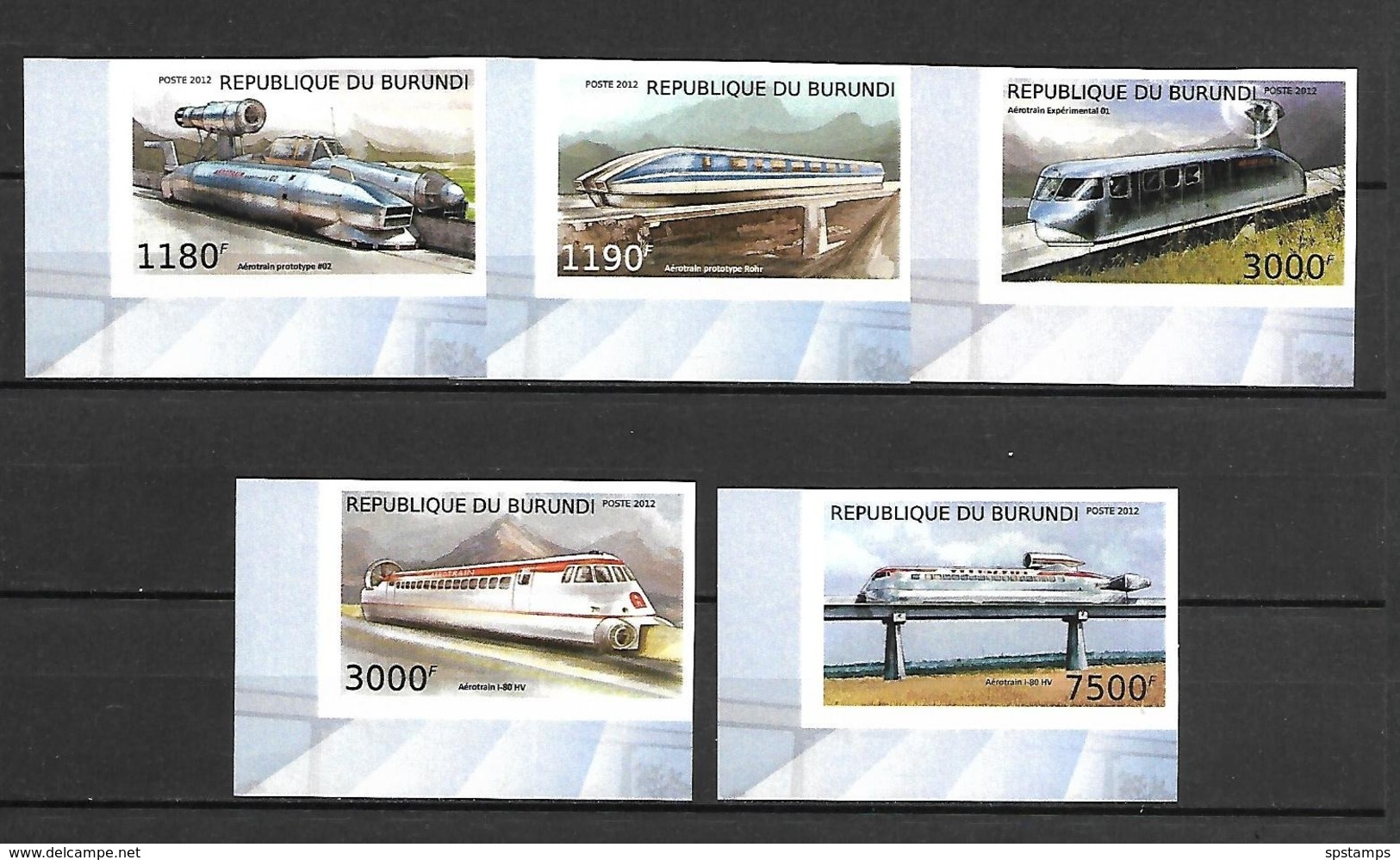 Burundi 2012 Trains - Skytrain IMPERFORATE MNH - Ongebruikt