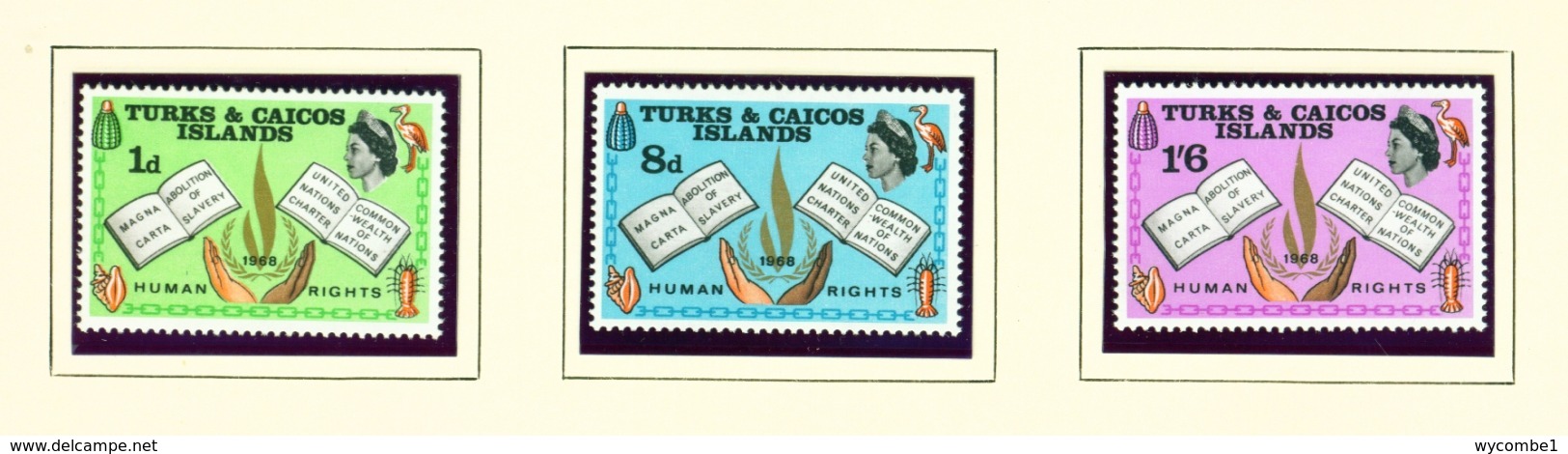 TURKS AND CAICOS ISLANDS - 1968 Human Rights Set Unmounted/Never Hinged Mint - Turks And Caicos