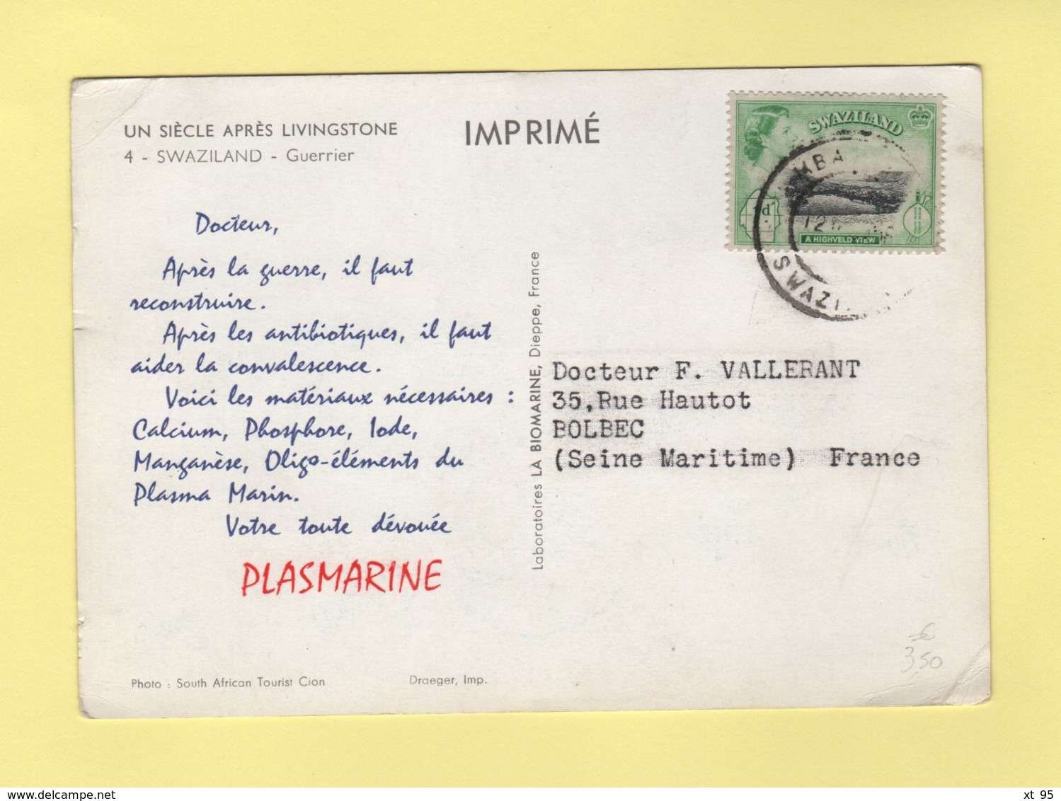 Carte Ionyl - Swaziland - Croisiere Mediterraneenne - Swaziland (...-1967)