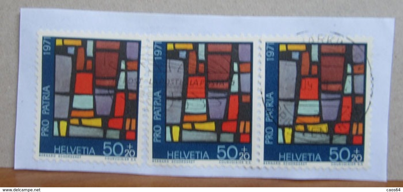 SVIZZERA 1971 PRO PATRIA Valori Su Frammento - Vidrios Y Vitrales