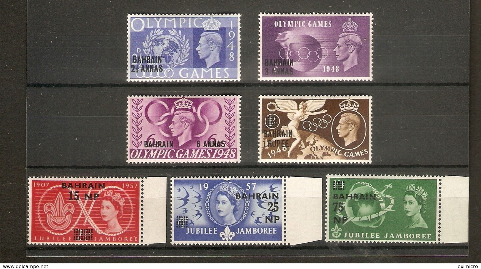 BAHRAIN 1948 OLYMPIC GAMES AND 1957 SCOUT JUBILEE SETS UNMOUNTED MINT Cat £7 - Bahrain (...-1965)
