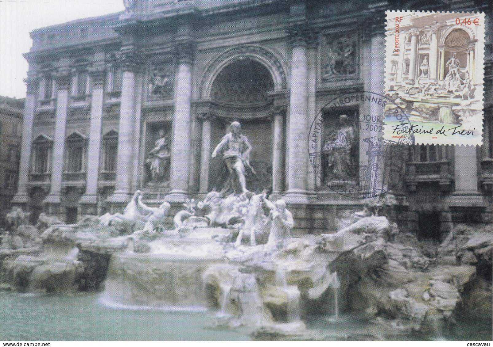 Carte  Maximum  1er Jour   Capitale   Européenne  :  Fontaine  De  TREVI    ROME   2002 - 2000-2009