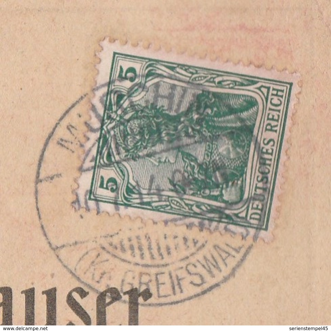 Deutsches Reich Karte Mit Tagesstempel Murchin Kr Greifswald Lk Vorpommern Greifswald 1914 - Briefe U. Dokumente