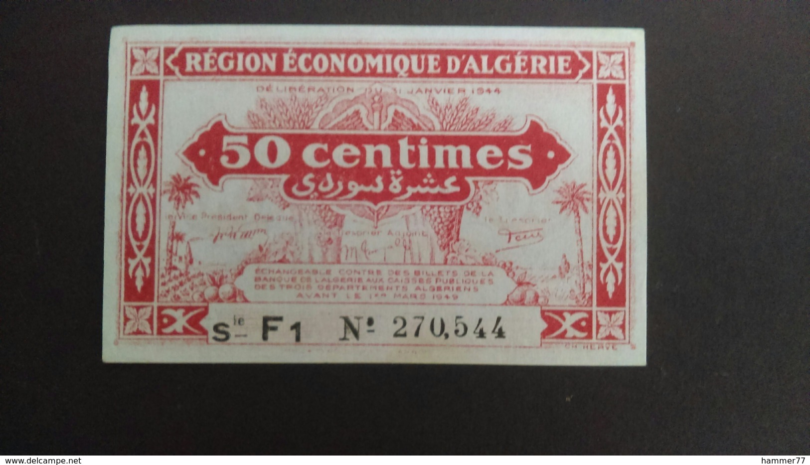 Algeria 1949: 50 Cents - Algerien