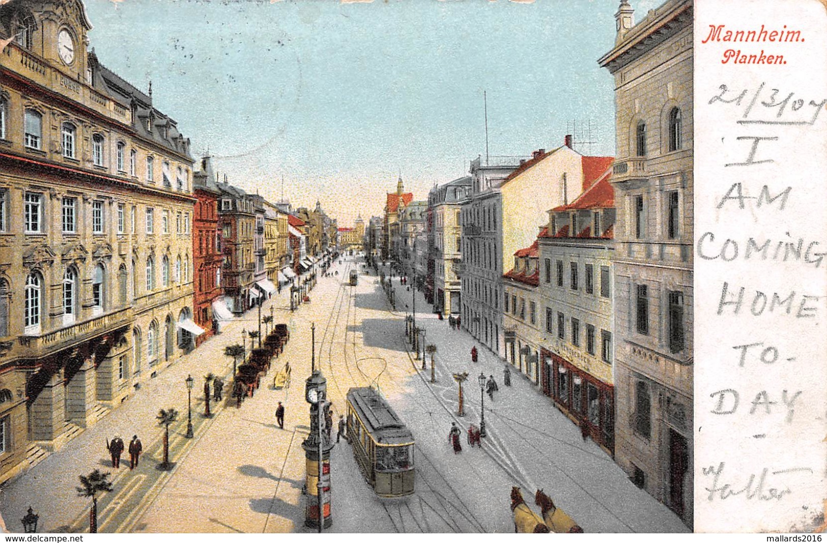 MANNHEIM - PLANKEN - POSTED IN 1907 ~ A 112 YEAR OLD POSTCARD #98750 - Mannheim