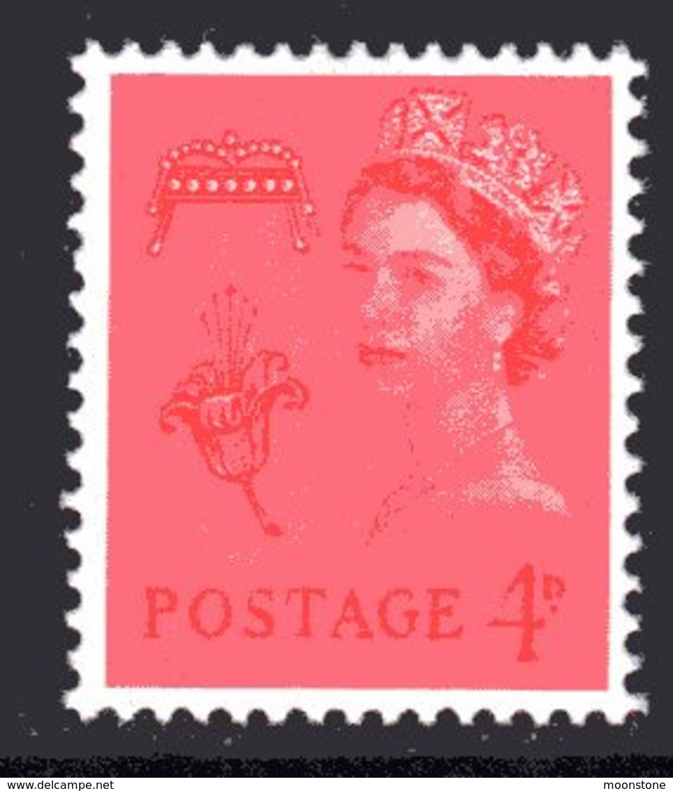 Guernsey 1968-9 4d Vermilion Regional Wilding, No Watermark, MNH, SG 11 (GB) - Guernsey