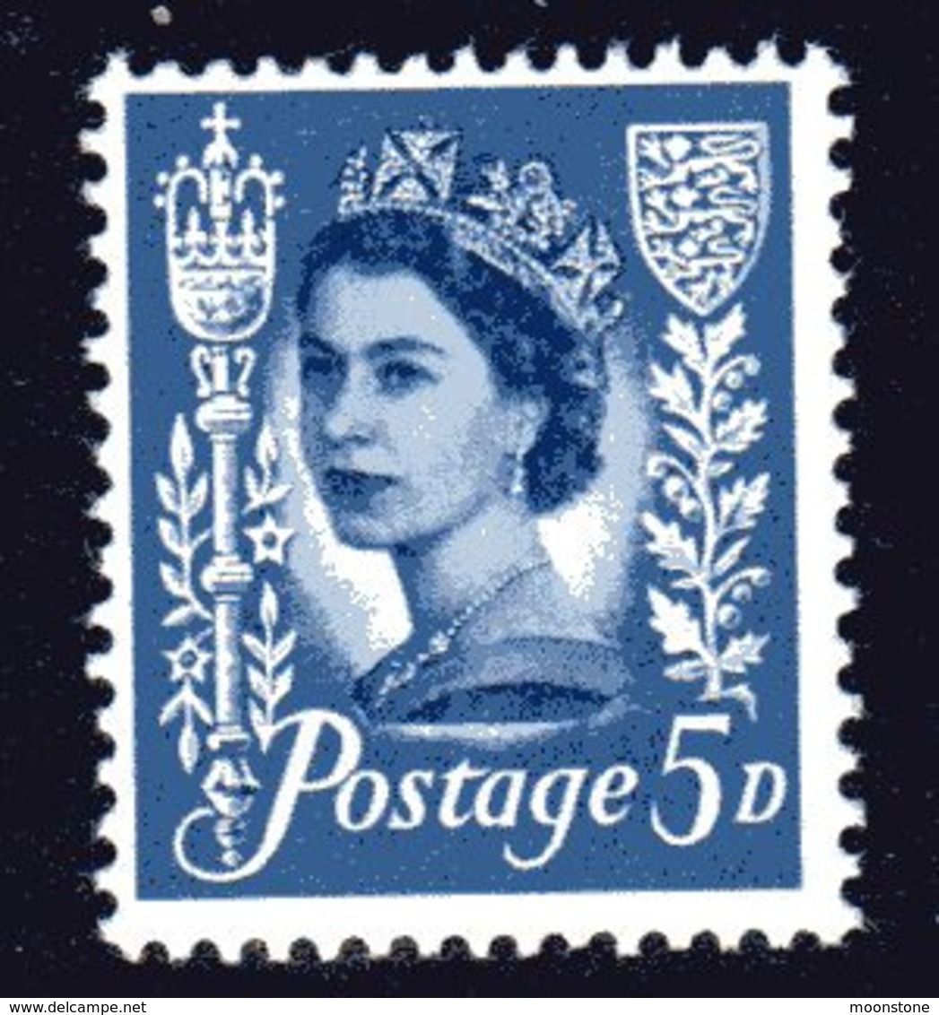 Jersey 1968-9 5d Royal Blue Regional Wilding, No Watermark, MNH, SG 14 (GB) - Jersey