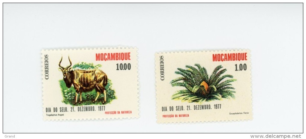Mozambique 1977-Journée Du Timbre,protection De La Nature,animaux,plante-YT 635/6***MNH - Protection De L'environnement & Climat