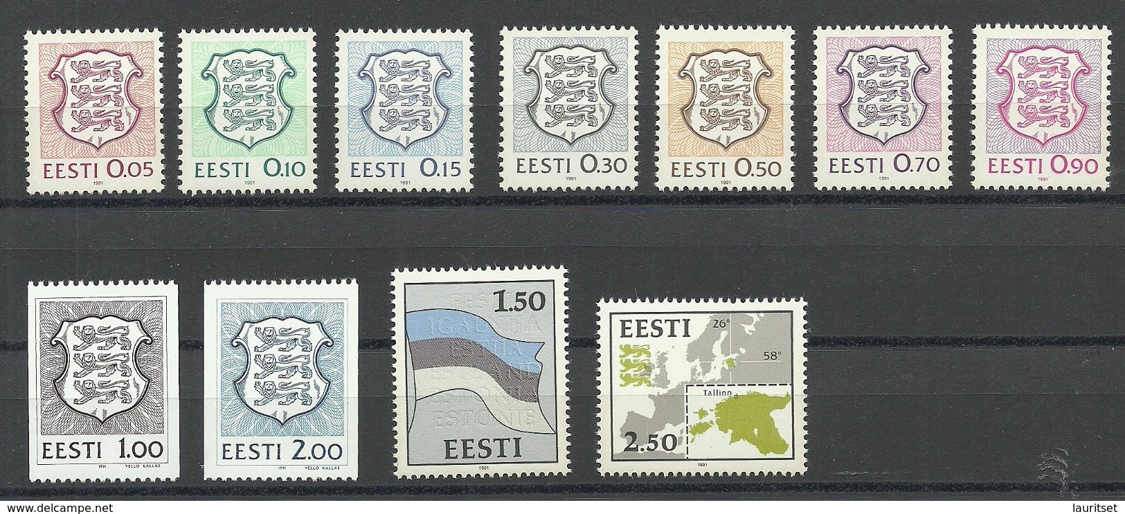 Estland Estonia 1991 Year Set In Special Folder (without Proof/ohne Probedruck) Everything Which Is Pictured. - Estonia