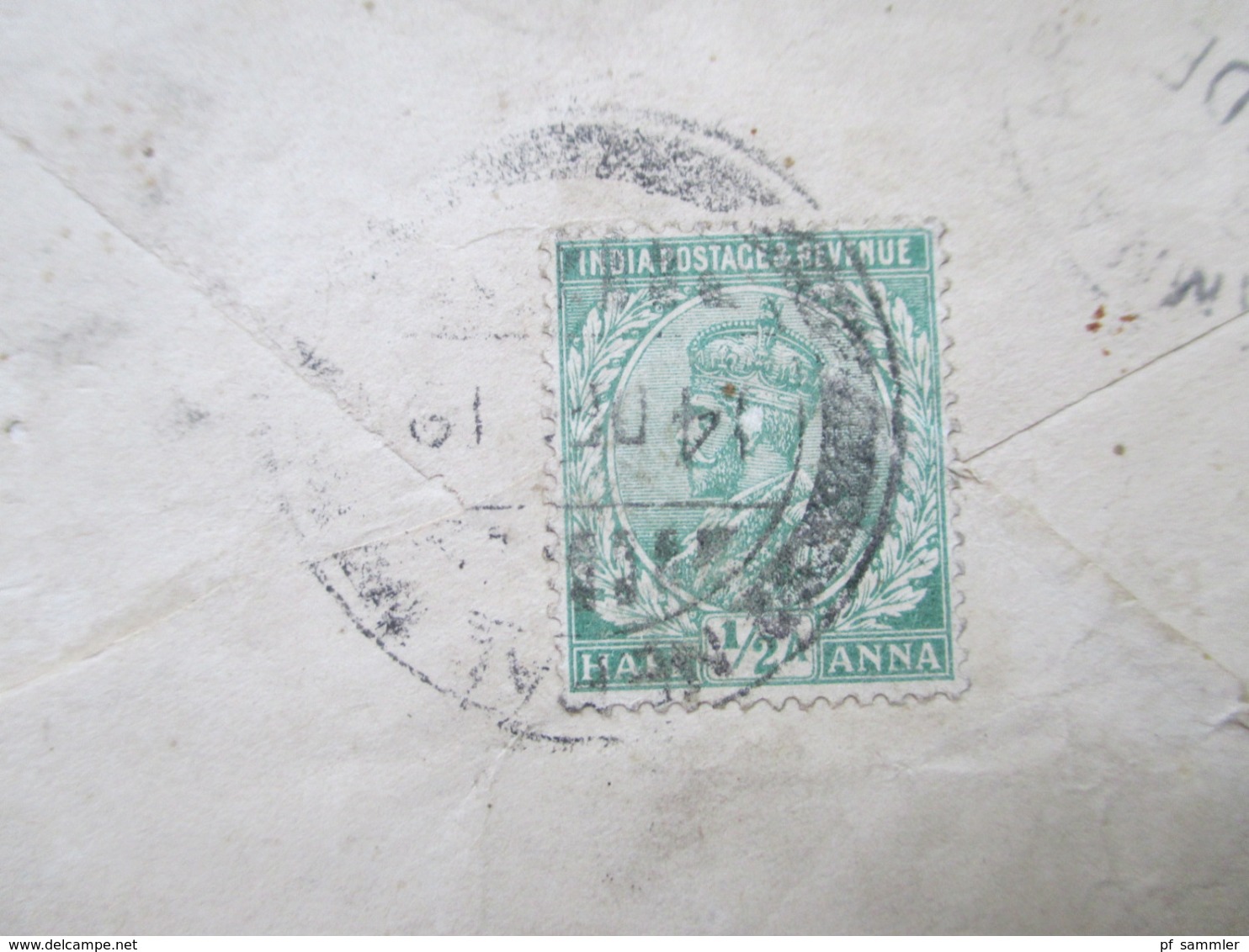 Nepal 1919 India Stamp / Briefmarke Indien Mit Ovalem Stempel Kathmandu - Bhimnagar Toller Und Seltener Beleg! - Nepal