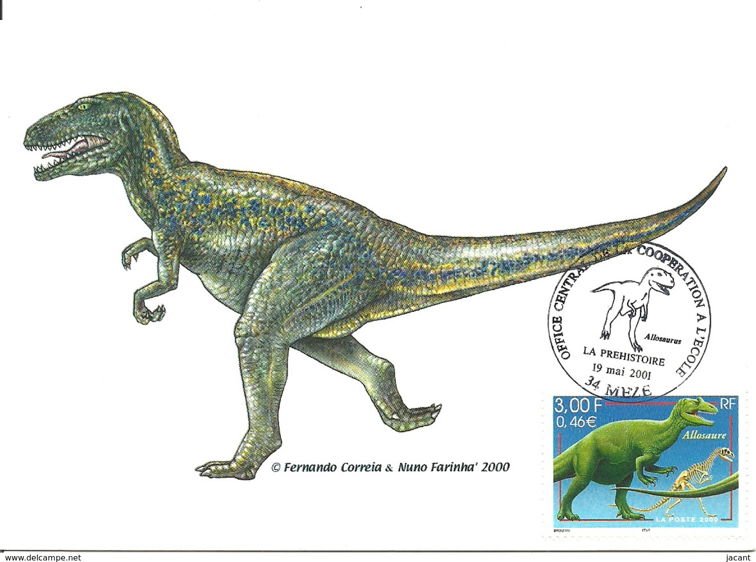 Carte Maximum - France - Dinossauro - Dinosaure - Dinosaur - Allosauros - Preistorici