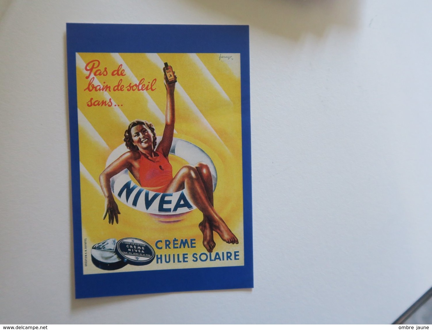 SL - CPM - REPRODUCTION Publicité - NIVEA Crème Solaire - Publicité