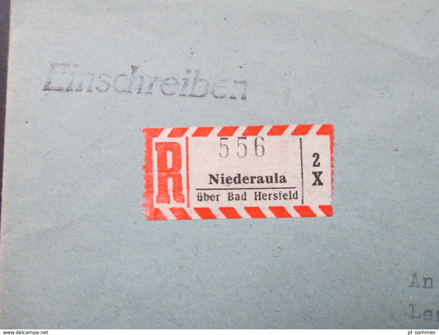 BRD 1956 / 62 Einschreiben R-Zettel  Niederaula über Bad Hersfeld MiF Heuss II Nr. 262 Und Bedeutende Deutsche - Cartas & Documentos