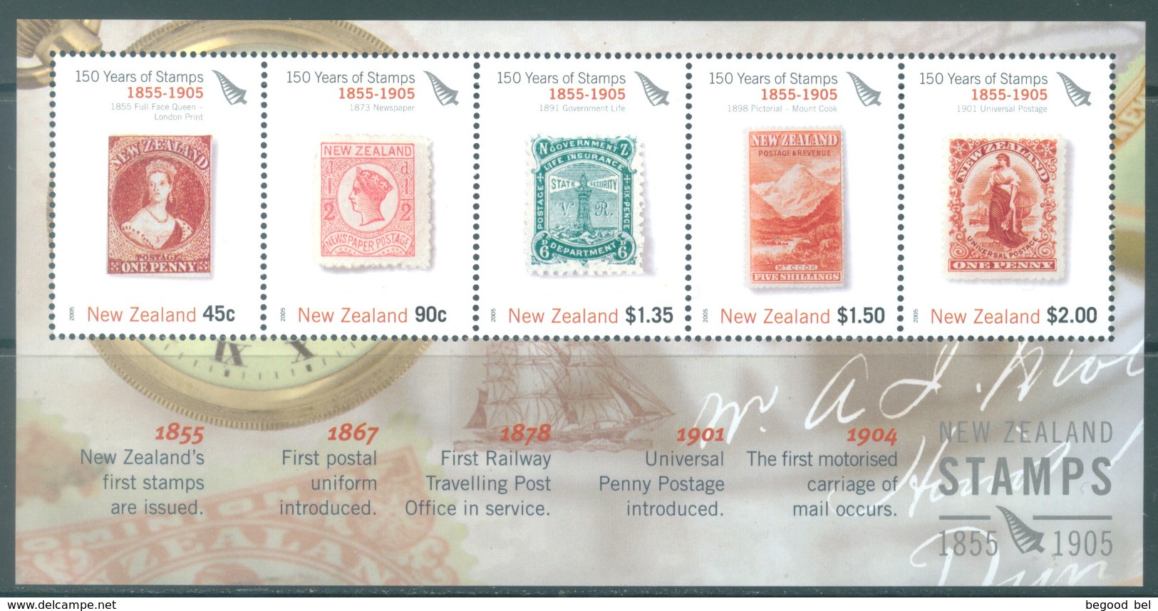 NEW ZEALAND - MNH/** - 2005 - FIRST STAMPS ANNIVERSARY - Yv BLOC 195 -  Lot 20713 - Hojas Bloque