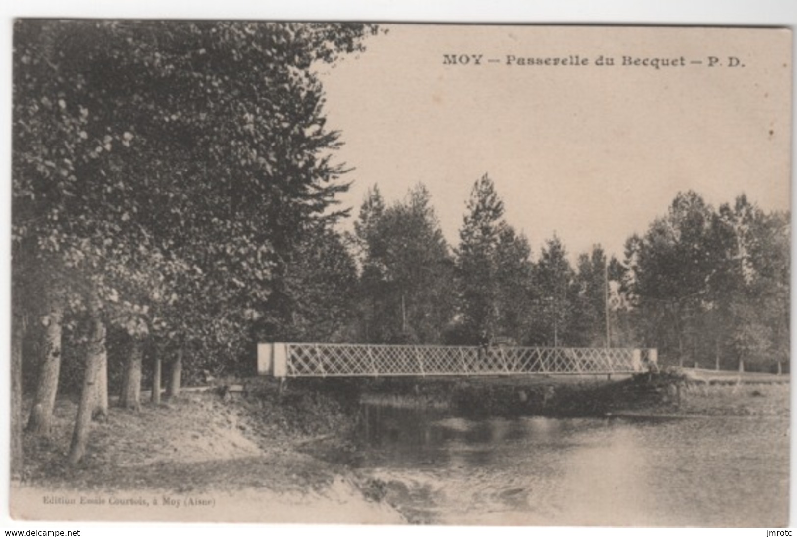 Cpa  Moy Sur Aisnes , Passerelle Du Becquet, Carte Allemande Du 31.10.1915 (A 45) - Other & Unclassified