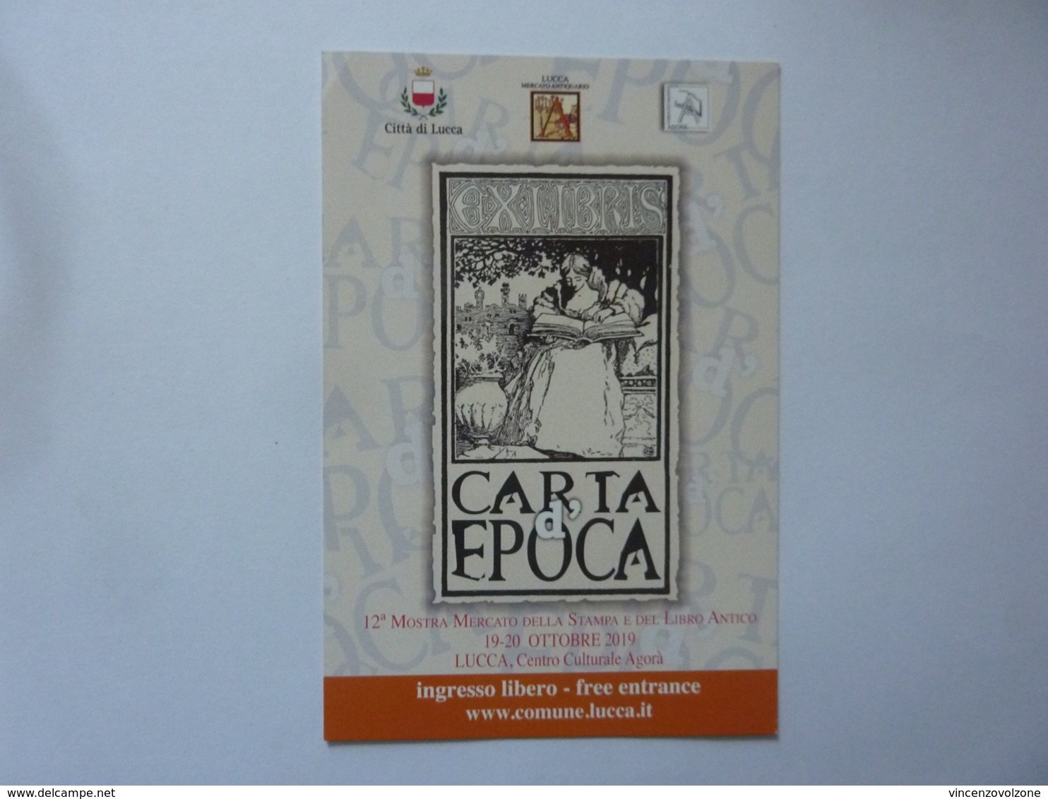 Cartolina Pubblicitaria "CARTA D'EPOCA LUCCA OTTOBRE 2019" - Manifestazioni