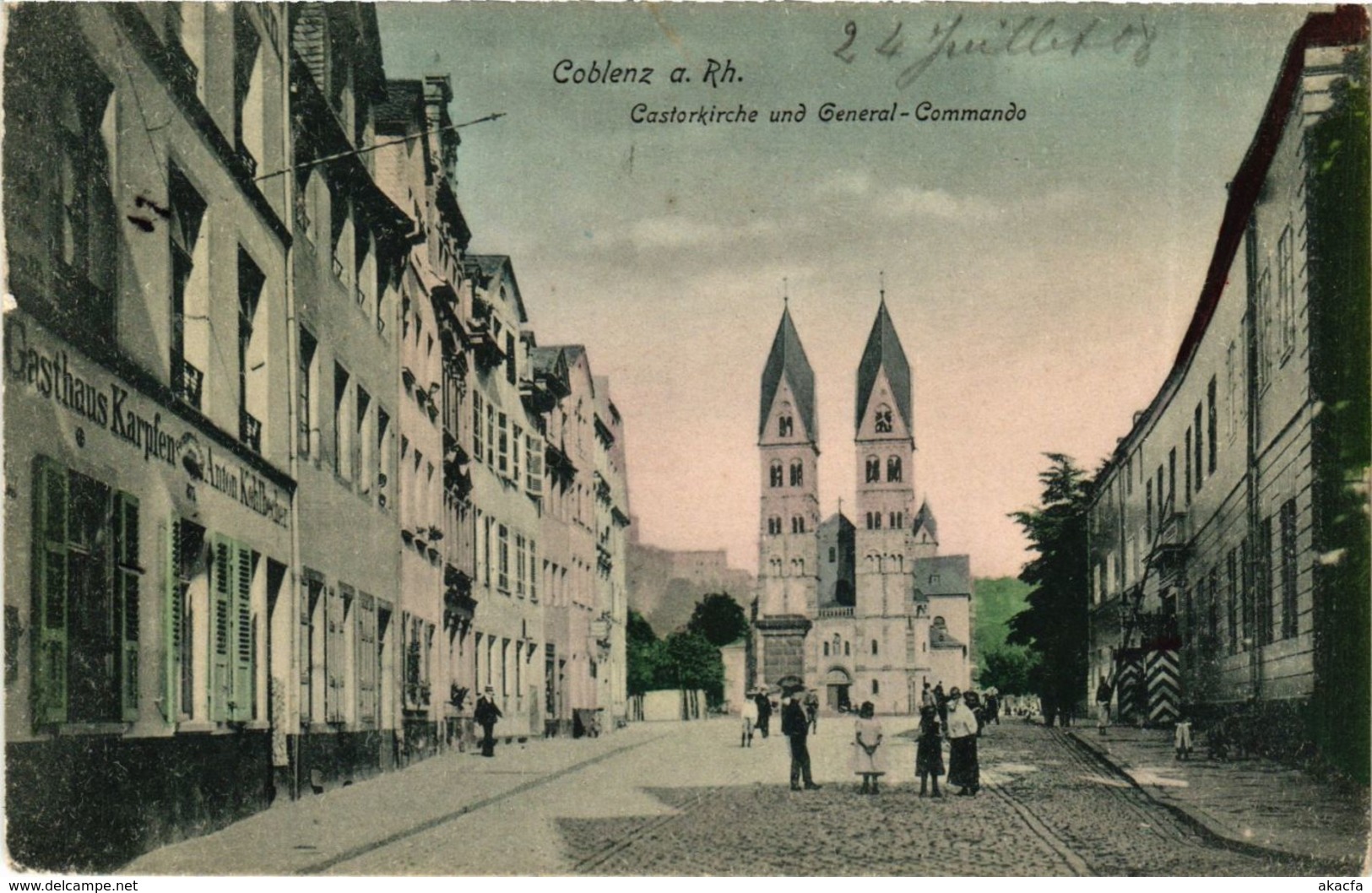 CPA AK Koblenz- Castorkirche U. General Commando GERMANY (903560) - Koblenz