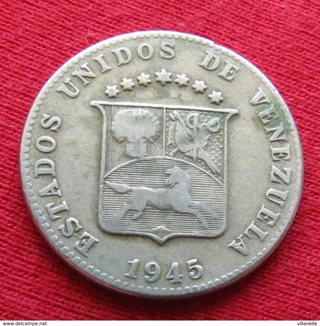 Venezuela 12 1/2 Centimos 1945 Y# 30a   *VT - Venezuela