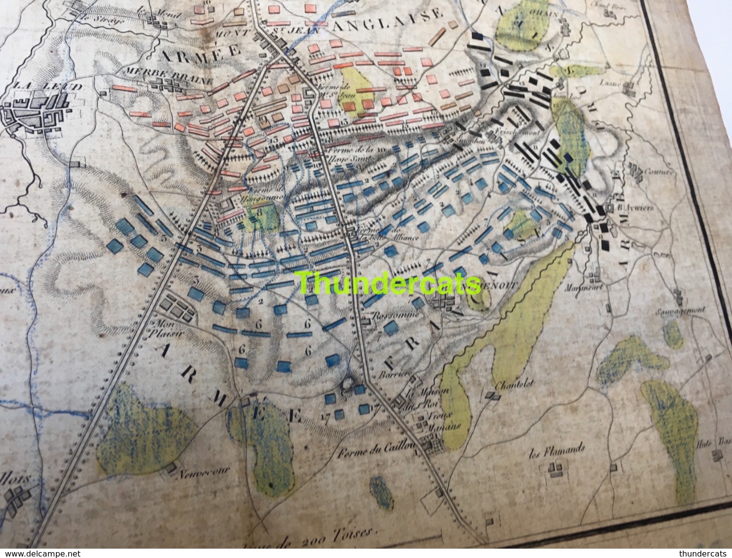 PLAN +/- 1815  DE LA BATAILLE DE MONT SAINT JEAN DITE DE WATERLOO TARDIEU GOUJON MARTINET PICQUET GRAVEUR - Cartes Topographiques