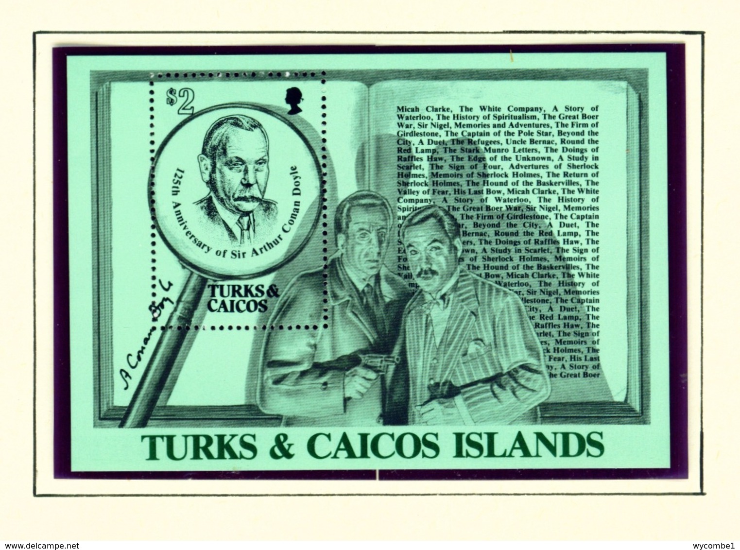 TURKS AND CAICOS ISLANDS - 1984 Conan Doyle Miniature Sheet Unmounted/Never Hinged Mint - Turks And Caicos