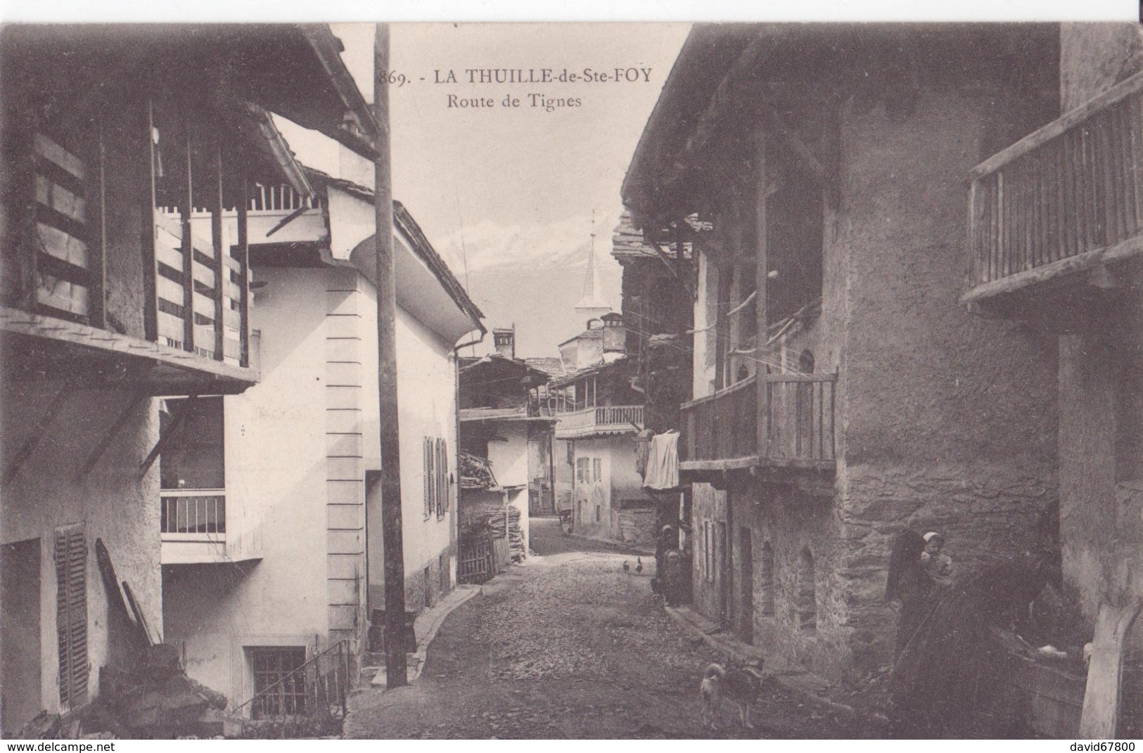 LA THUILLE DE SAINTE FOY ROUTE DE TIGNE TRES ANIMÉES CPA BON ÉTAT - Altri & Non Classificati