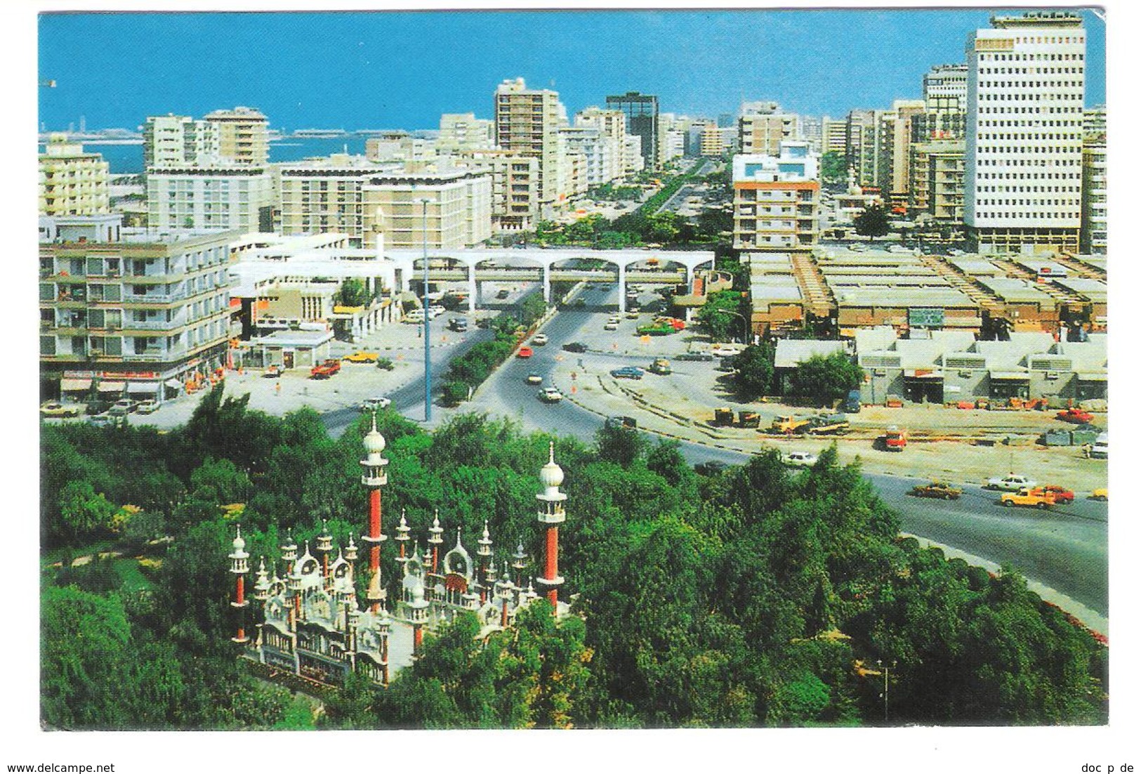 United Arab Emirates - U.A.E. - Abu Dhabi - Aerial View Of Sheikh Khalifa Street With Mosque Mosquee - Old View - Ver. Arab. Emirate