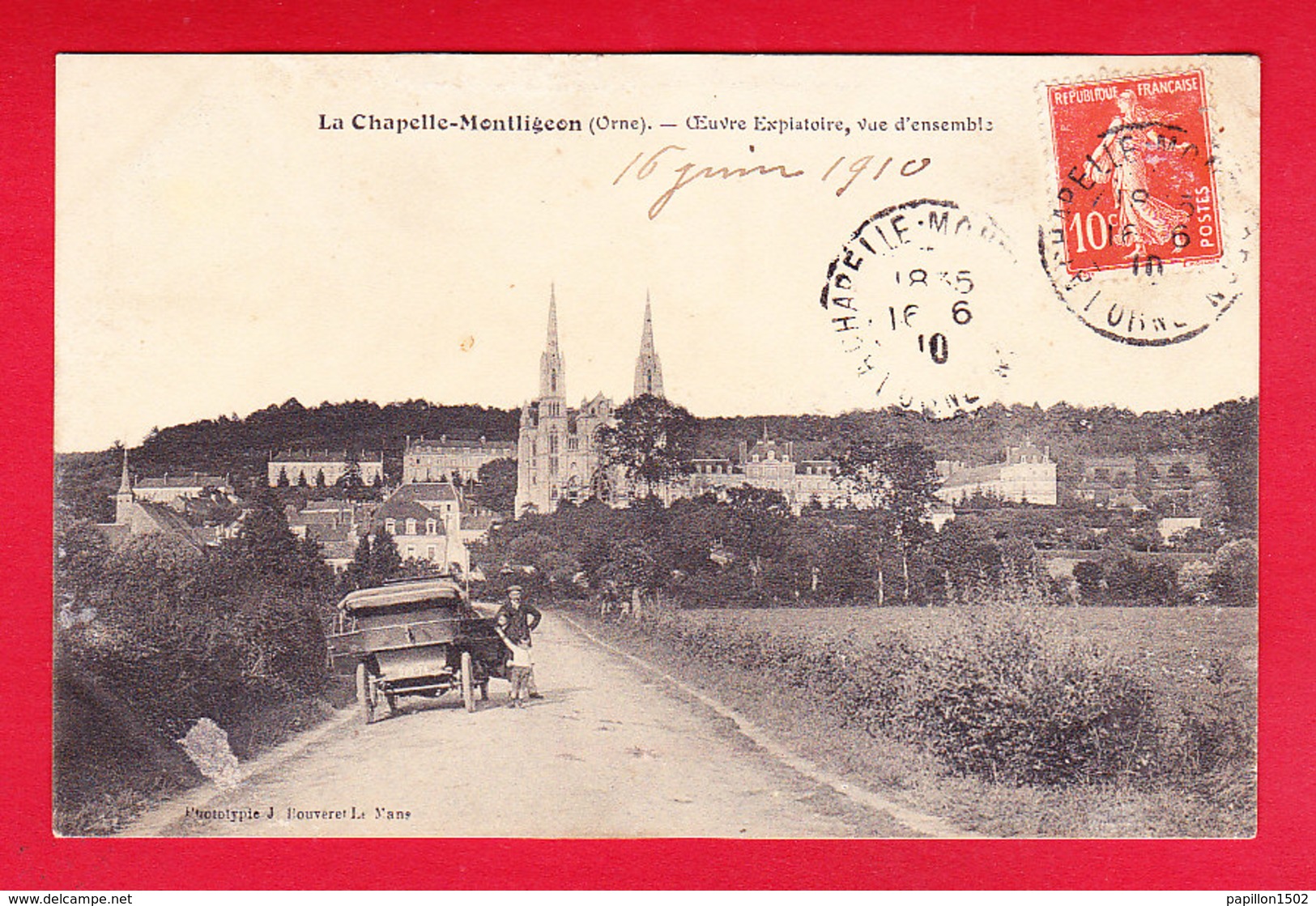 F-61-La Chapelle Montligeon-02P205  Oeuvre Expiatoire, Vue D'ensemble, Vieille Voiture, Cpa - Sonstige & Ohne Zuordnung