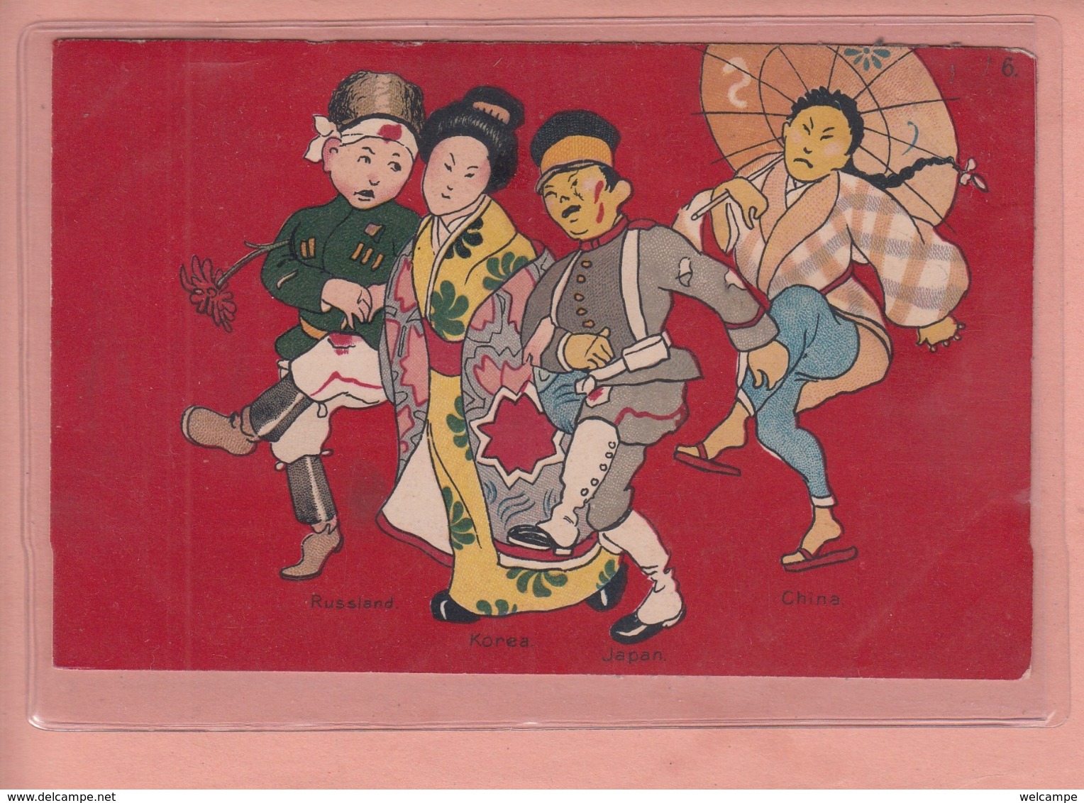 OLD POSTCARD  1900'S - MILITARY - RUSSIA - COREA - JAPAN - CHINA - Humour