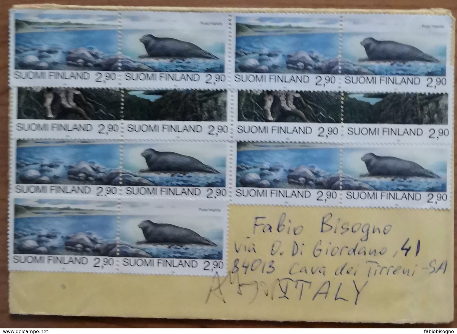 2011 Finland - Foca   - Used Stamps On Registered Cover To Italy - Storia Postale