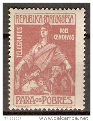 PORTUGAL   -     Télégraphes    -    1915.    Y&T N° 1 *.    Au Profit Des Pauvres. - Ongebruikt