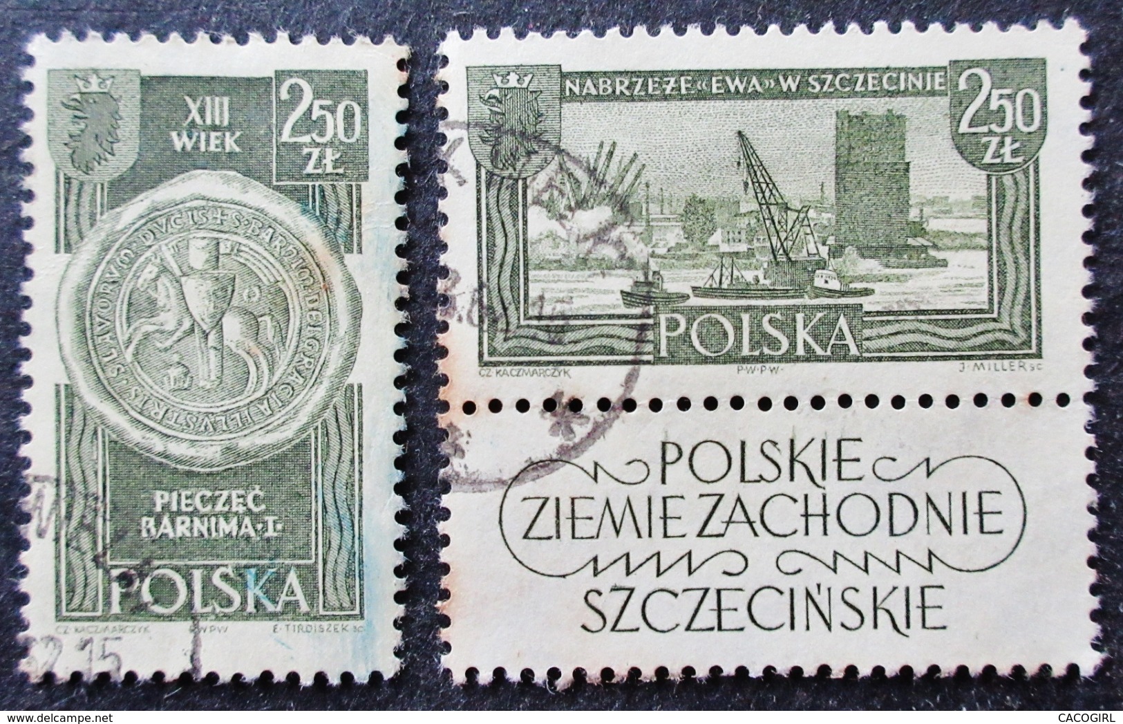 1961 Pologne Yt 1115,1116 Recovered Territories , Oblitérés - Gebraucht