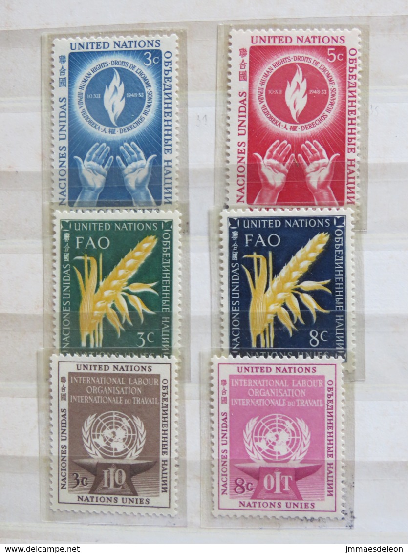 United Nations (New York) 1953 - 1954 MINT Stamps - FAO - Wheat - OIT ILO - Human Rights - Neufs