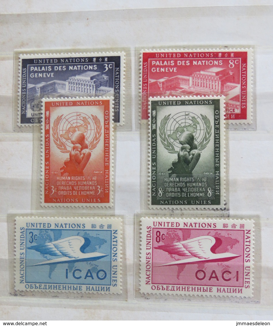 United Nations (New York) 1954 - 1955 MINT Stamps - Birds - Geneve Building - Human Rights - Neufs