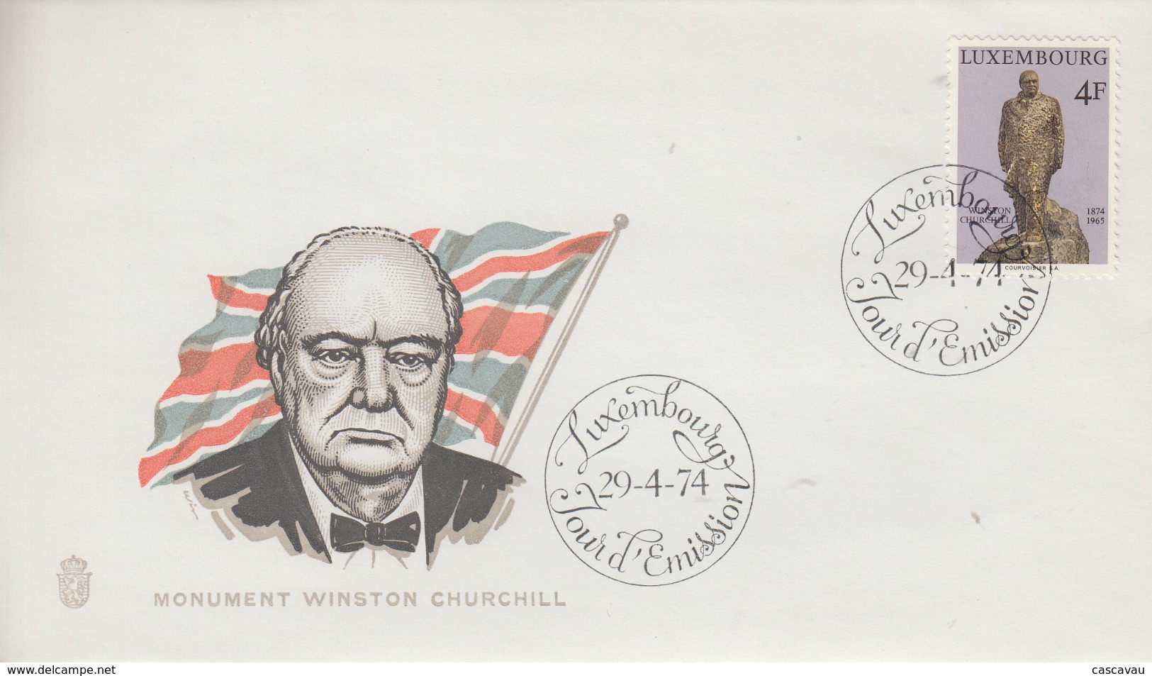Enveloppe  FDC  1er  Jour   LUXEMBOURG    Sir   Winston  CHURCHILL    1974 - Sir Winston Churchill