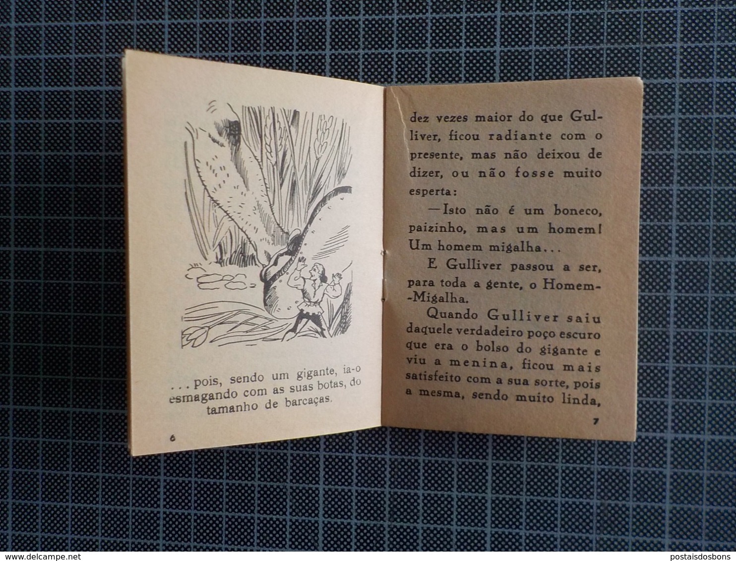 Cx 10) MAJORA Conto Infantil Portugal Ilustrado César Abbott GULLIVER OU O HOMEM MIGALHA 9,8X7,5cm Coleção Formiguinha - Junior