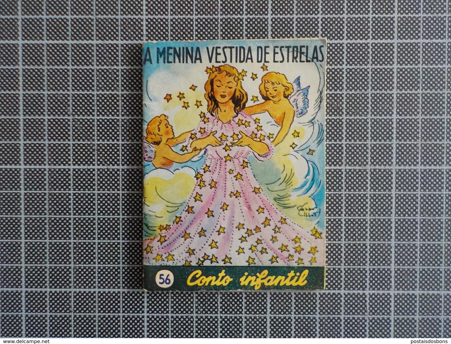 Cx 10) MAJORA Conto Infantil Portugal Ilustrado César Abbott A MENINA VESTIDA DE ESTRELAS 9,8X7,5cm Coleção Formiguinha - Giovani