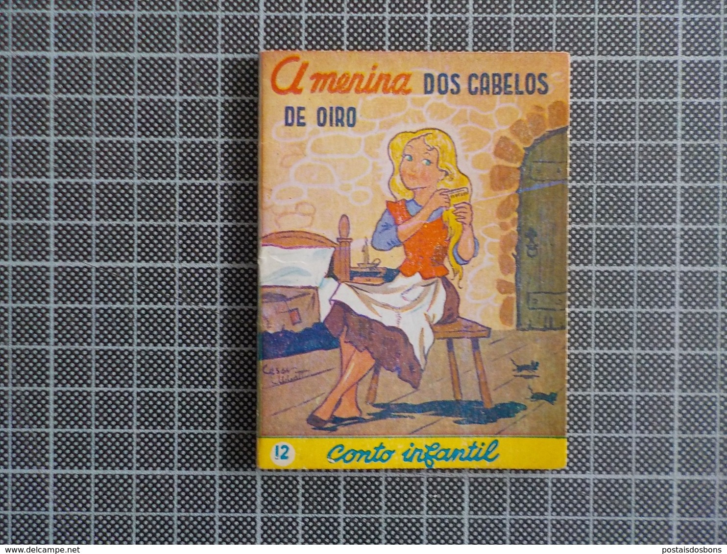 Cx 10) MAJORA Conto Infantil Portugal Ilustrado César Abbott A MENINA DOS CABELOS DE OIRO 9,8X7,5cm Coleção Formiguinha - Junior