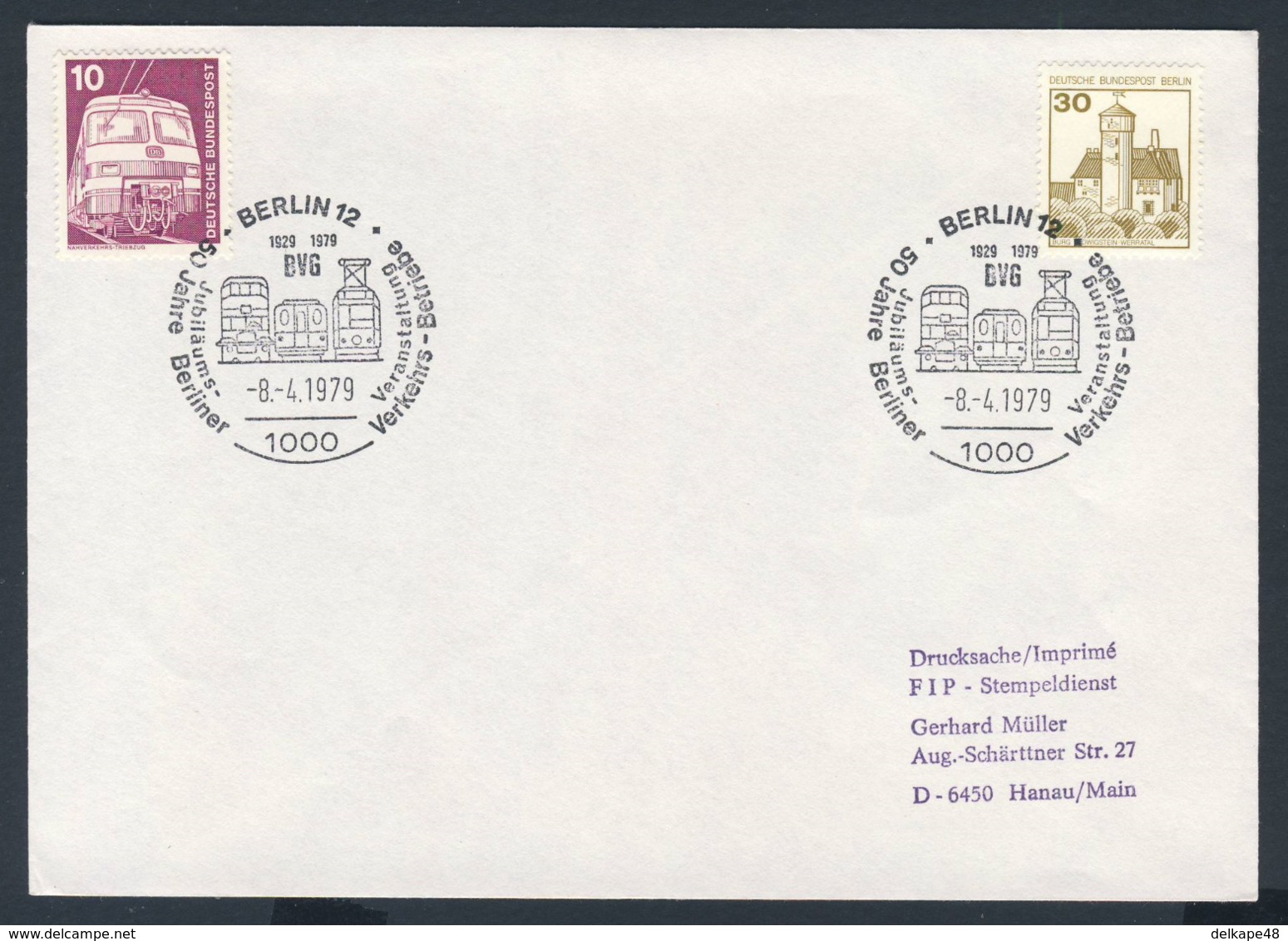 Deutschland Germany 1979 Brief Cover - 50 Jahre Berliner Verkehrs Betrieb 1929-1979, Jubiläums Veranstaltung/ Exhibition - Treinen