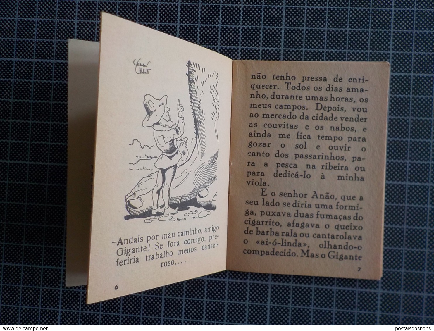 Cx 10) MAJORA Conto Infantil Portugal Ilustrado César Abbott O GIGANTE SÔFREGO E O ANÃO  9,8X7,5cm Coleção Formiguinha - Junior