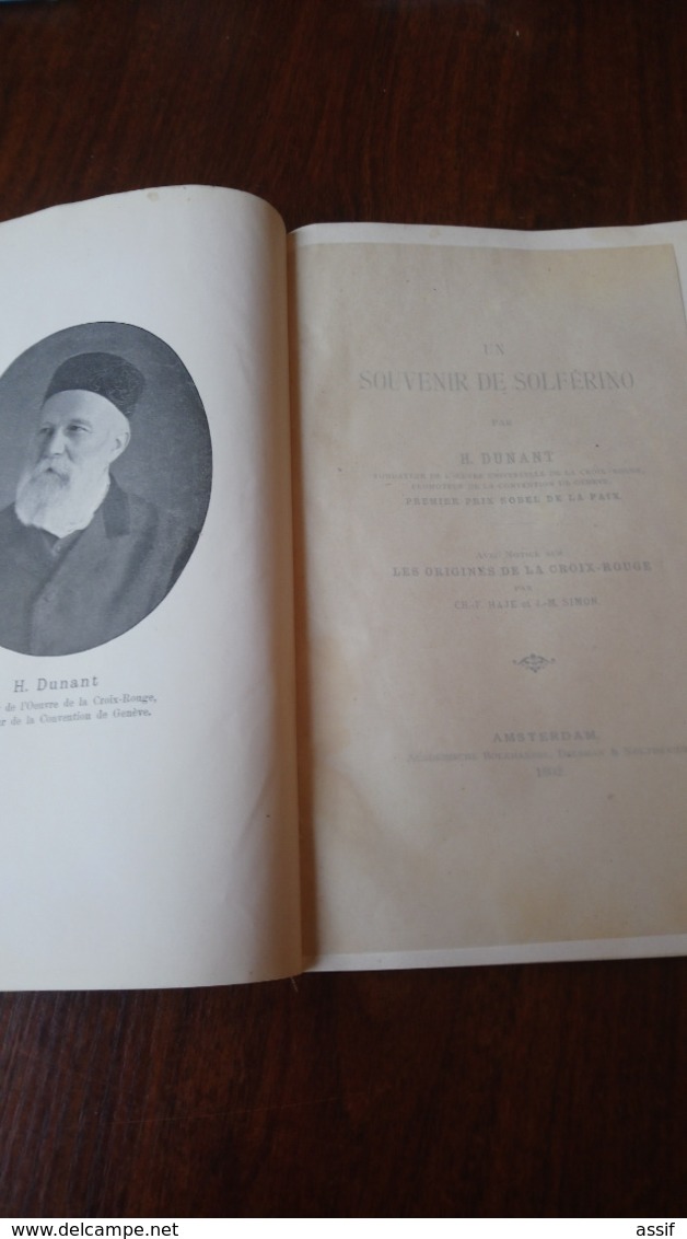 UN SOUVENIR DE SOLFERINO H. DUNANT AMSTERDAM 1902 CROIX ROUGE RED CROSS 118 PAGES /FREE SHIPPING R - Unclassified