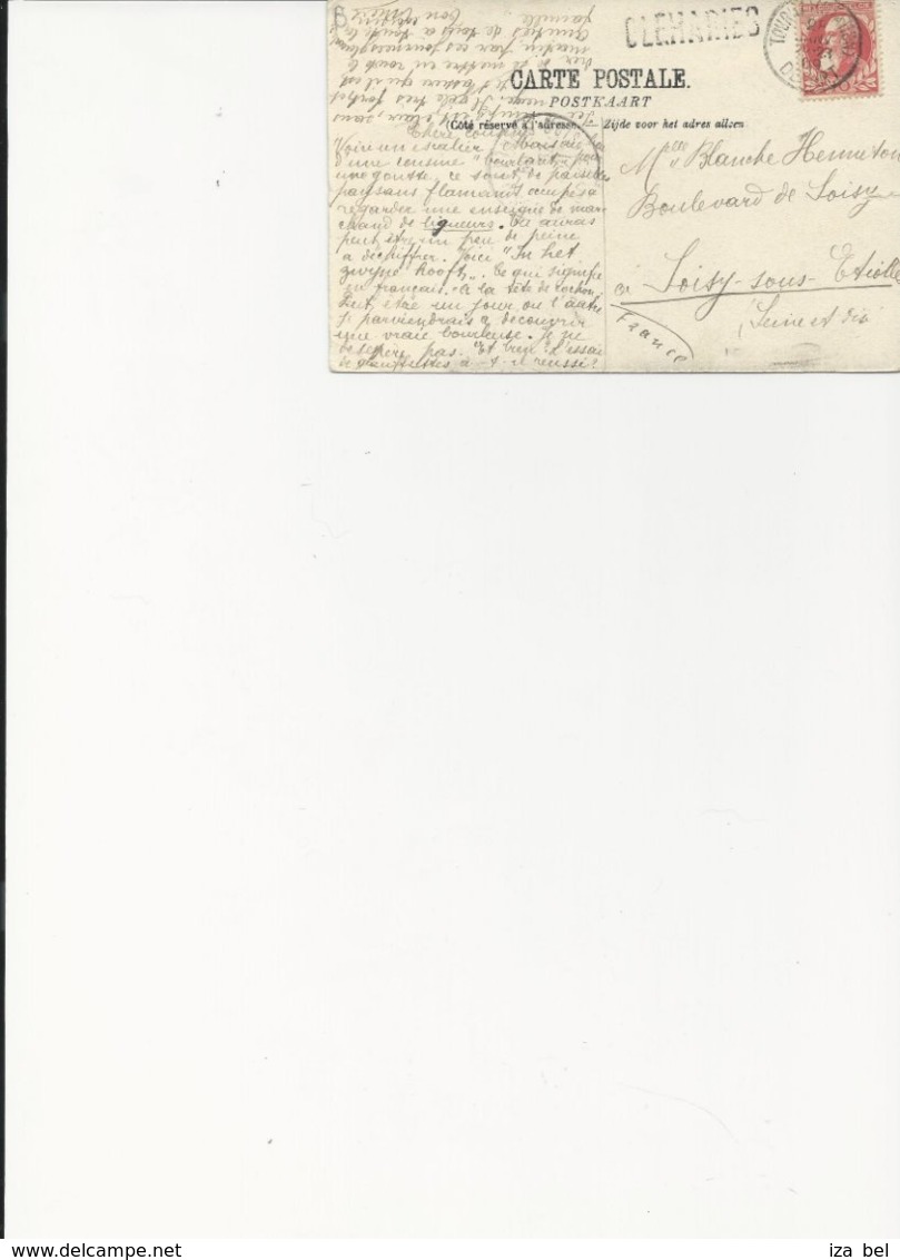 N°74 Tournai(station) 25 JANV 09+griffe BLEHARIES S/CP V.la France. TB - Linear Postmarks