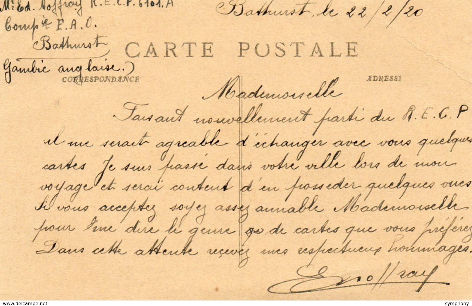 Gambie. CPA.  Les Bords De La Gambie Dans Son Cours Moyen.  1920. Scan Du Verso. - Gambia