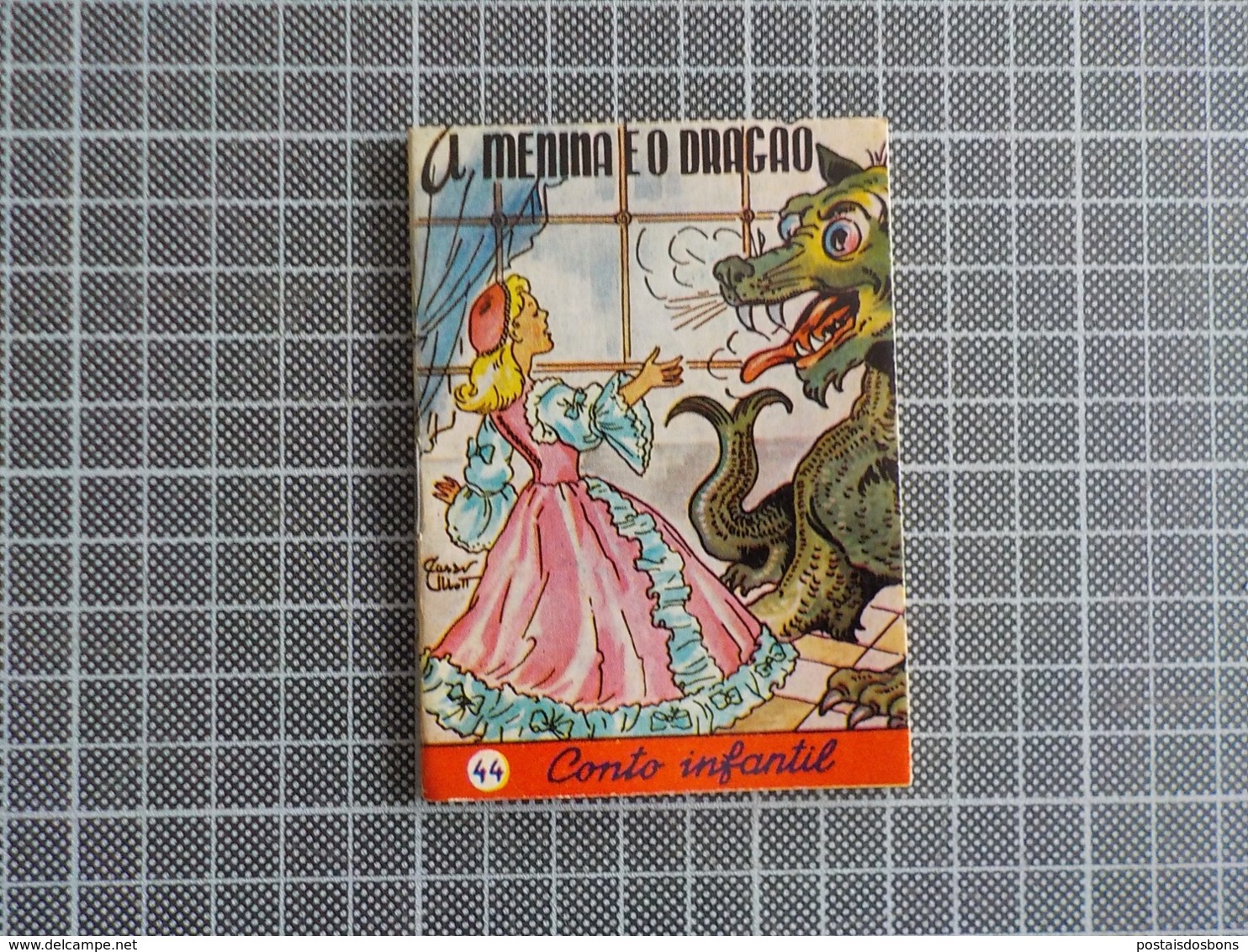 Cx 10) MAJORA Conto Infantil Portugal Ilustrado César Abbott A MENINA E O DRAGÃO 9,8X7,5cm Coleção Formiguinha - Junior