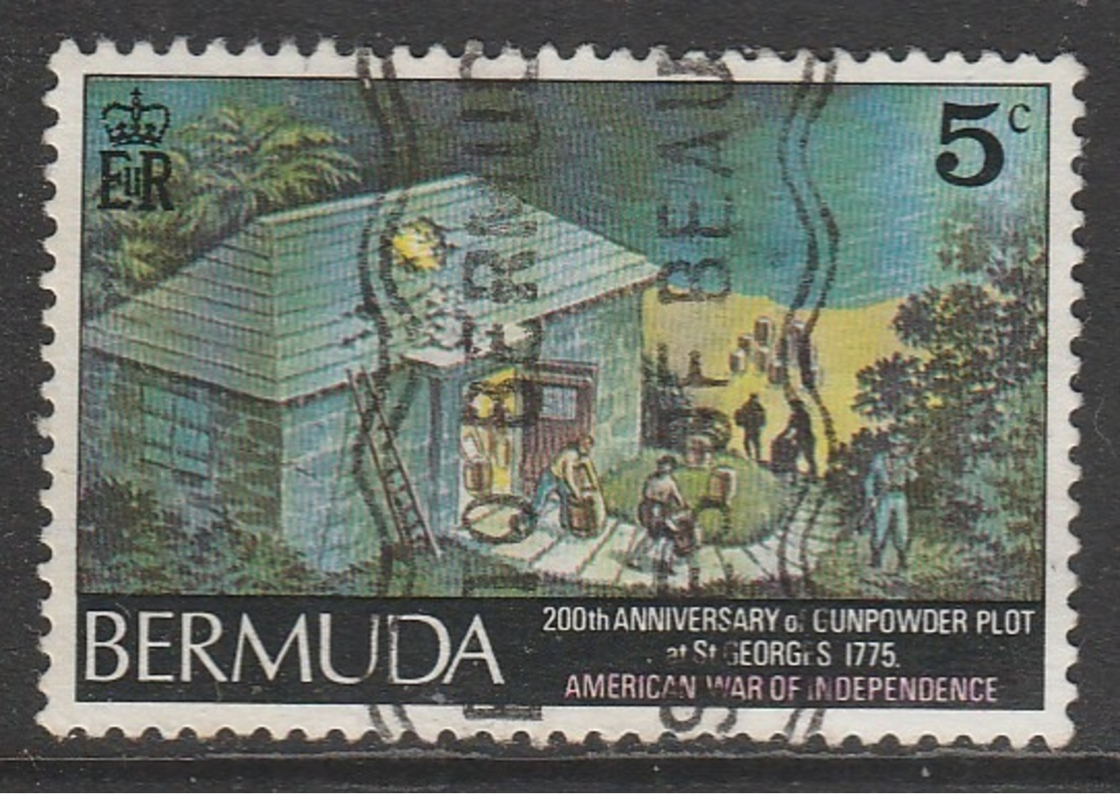 Bermuda 1975 The 200th Anniversary Of Gunpowder Plot, St. George's 5 C Multicoloured SW 321 O Used - Bermuda