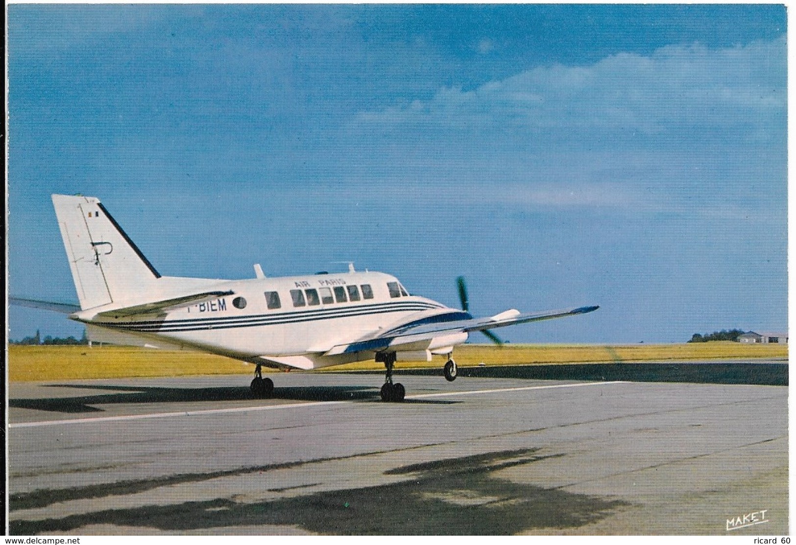 Cpsm Rouen Boos, Aéroport, Beecheraf 99, Avion Moyen Courrier Air Paris - Vliegvelden