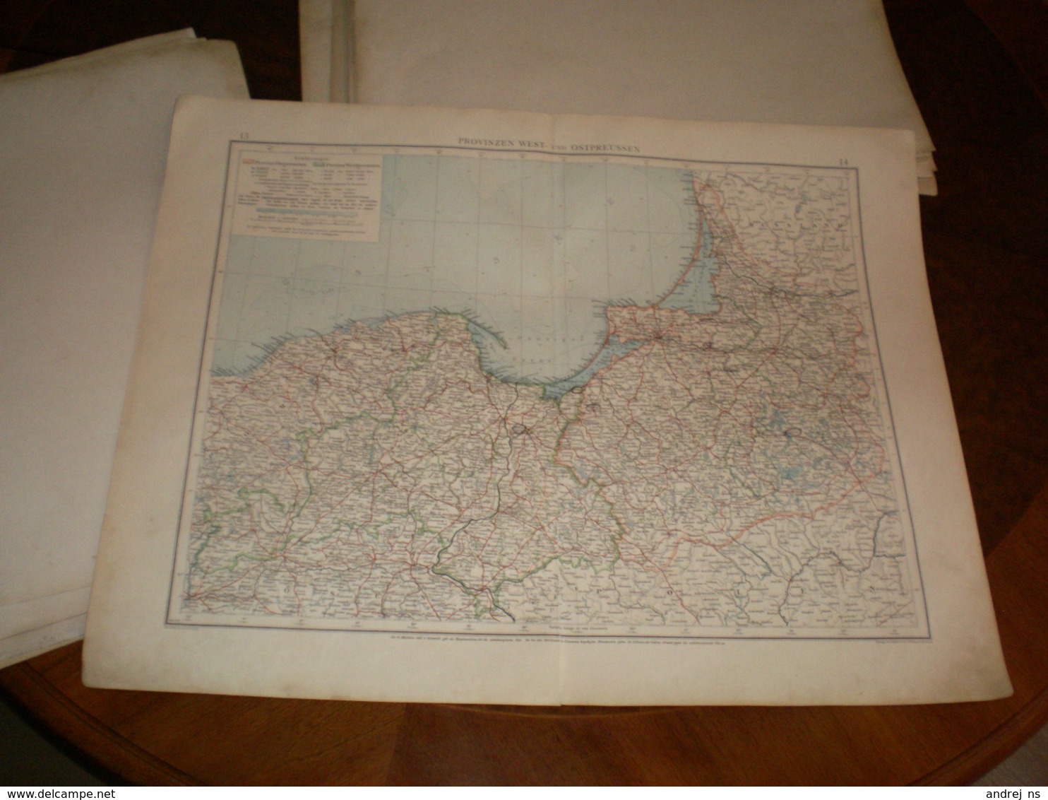 Provinzen West Und Ostpreussen Volks Und Familien Atlas A Shobel Leipzig 1901 Big Map - Mapas Geográficas