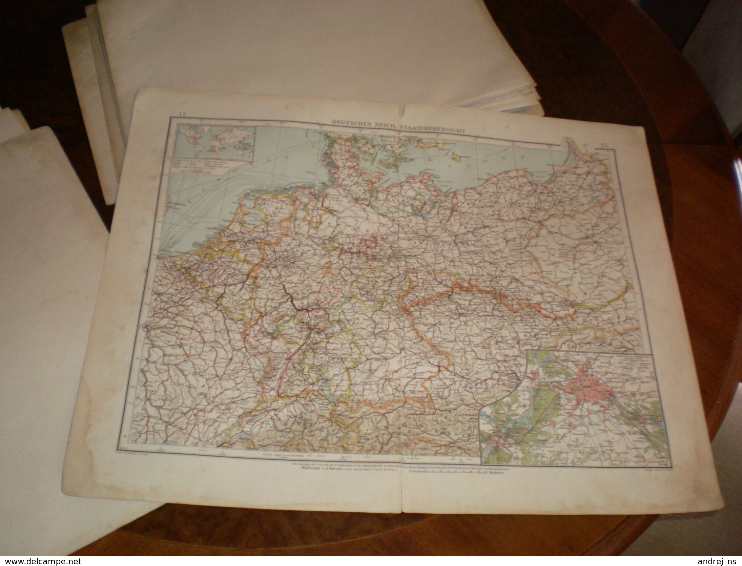 Deutsches Reich Staatenubersicht Volks Und Familien Atlas A Shobel Leipzig 1901 Big Map - Cartes Géographiques