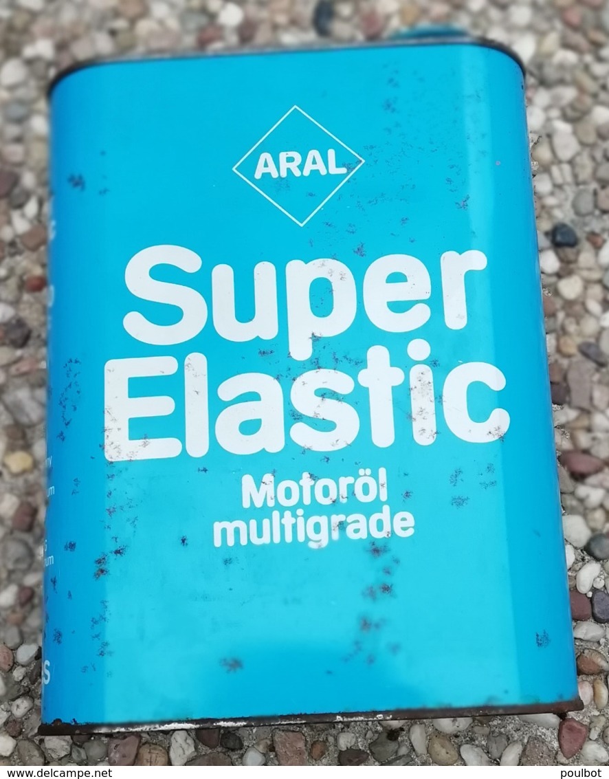 ARAL Super Elastic  Bidon D Huile Ancien En Tole Pour Collection - Automobili