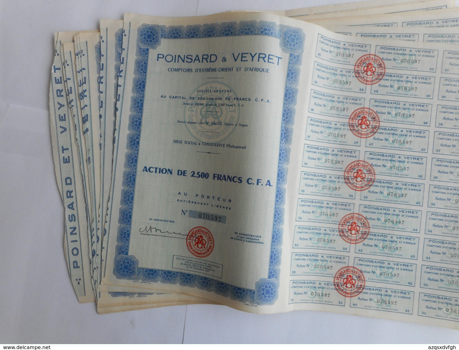 LOT De 13 POINSARD Et VEYRET Comptoirs D'Extreme ORIENT SAIGON  MADAGASCAR - Africa