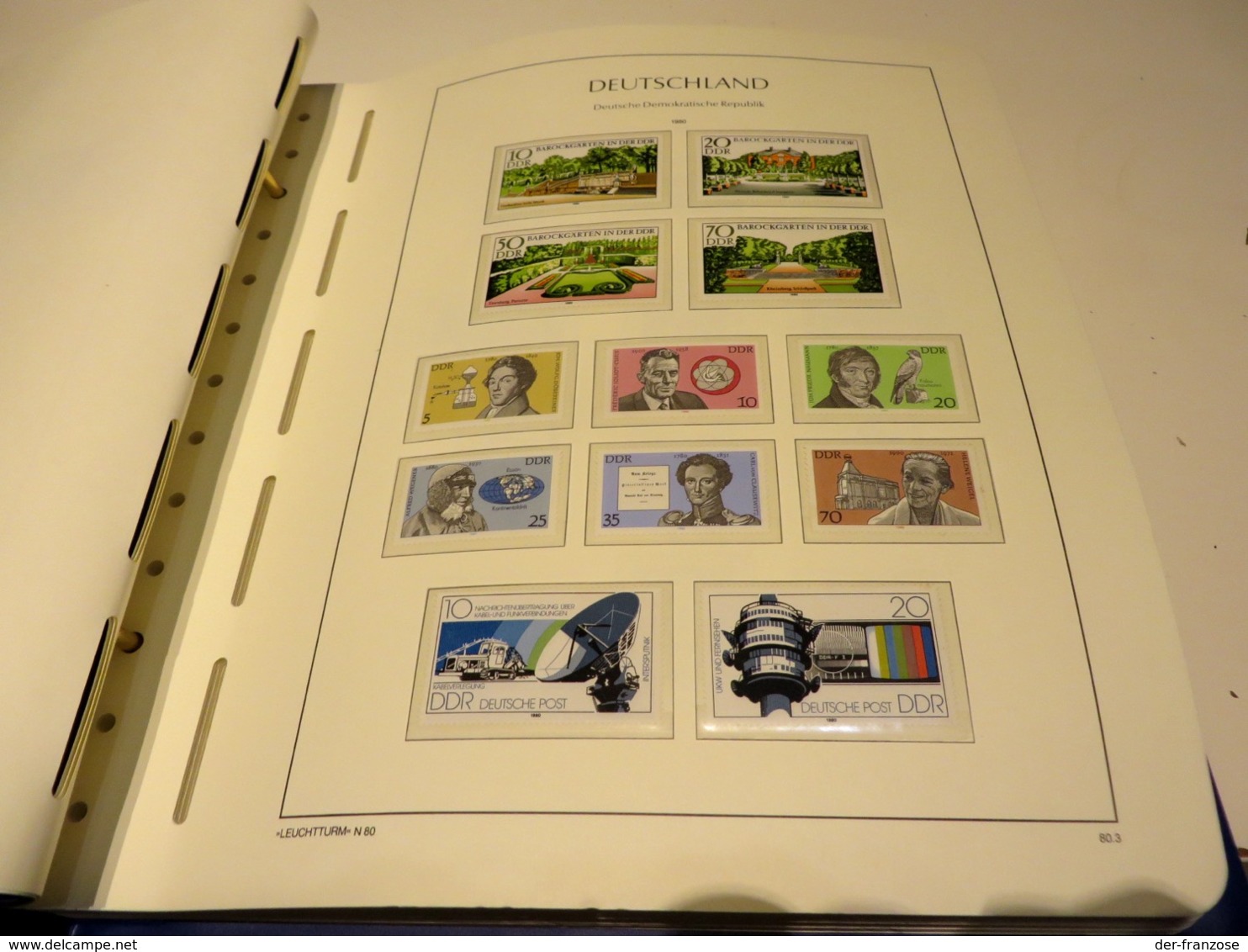 DEUTSCHLAND - D D R  1980 Bis 1990  LEUCHTTURM - FALZLOS - VORDRUCKTEX  Mit   ** /  MARKEN Im BINDER - Sammlungen (im Alben)